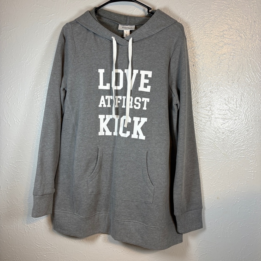 Motherhood Gray Hoodie Sweater with White Graphic